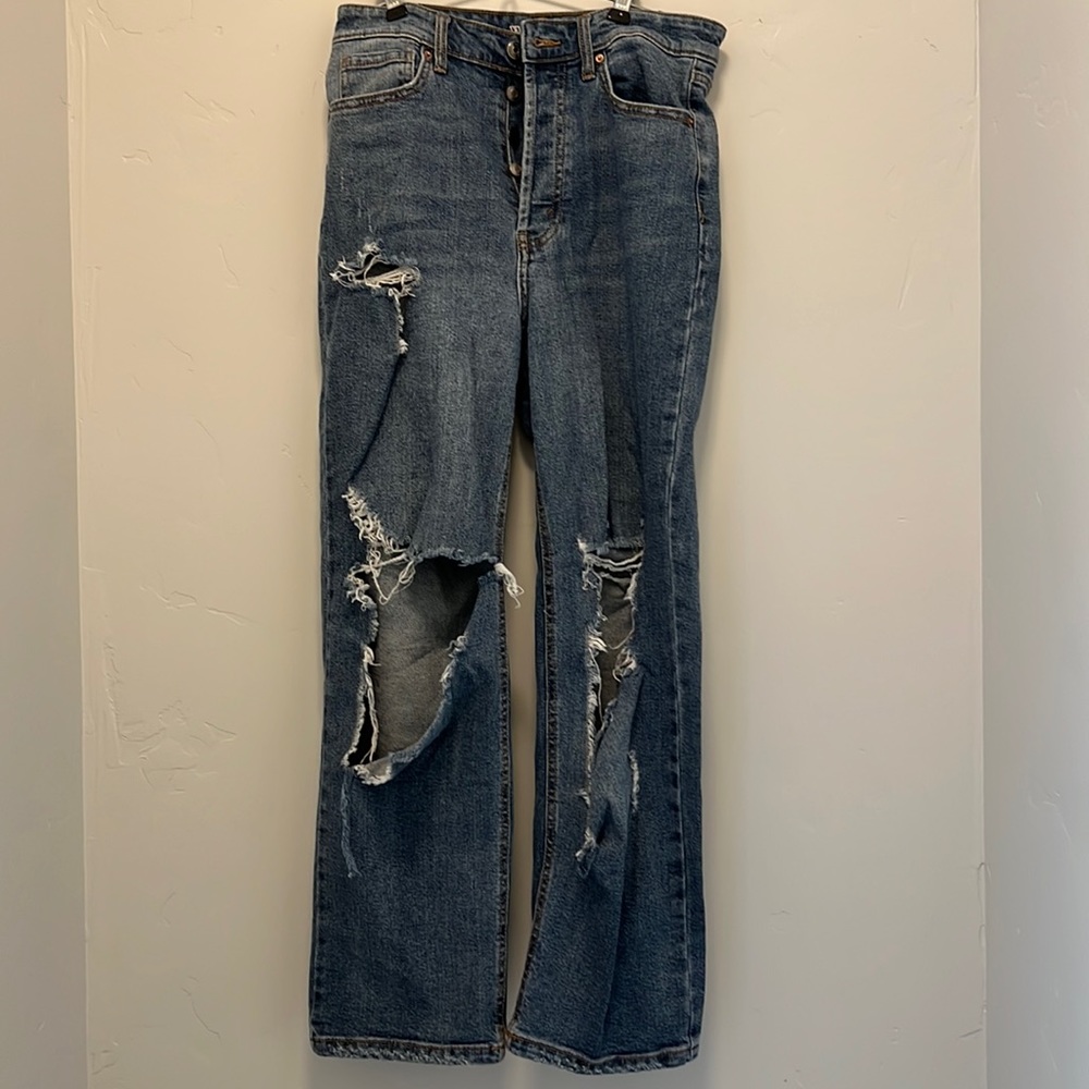 High rise straight jeans